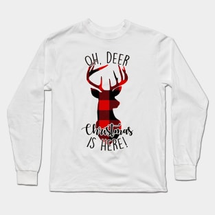 Oh, Deer Christmas is Here Reindeer Long Sleeve T-Shirt